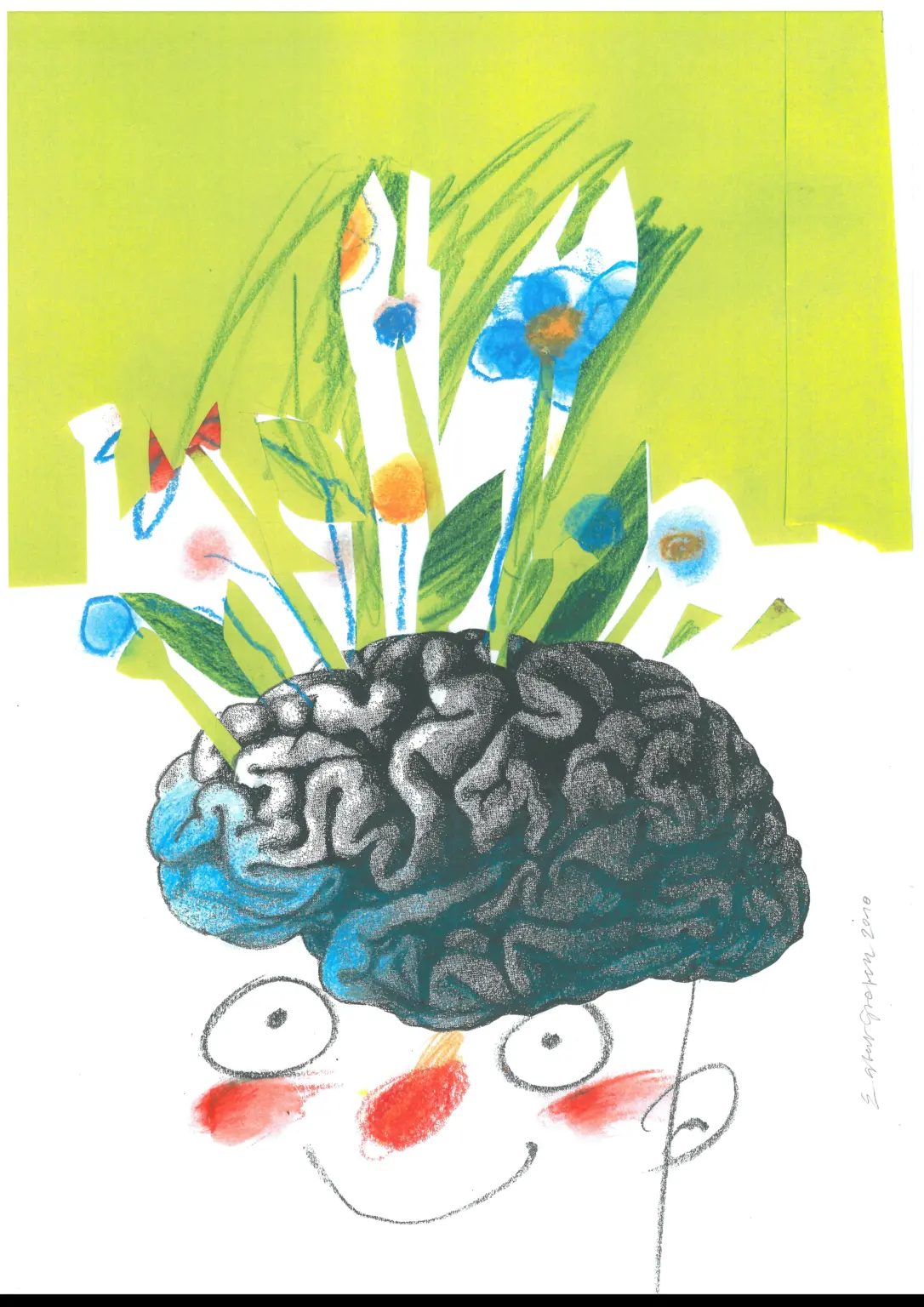 neuropraxis Weilheim Zeichnung Gesicht und Gehirn